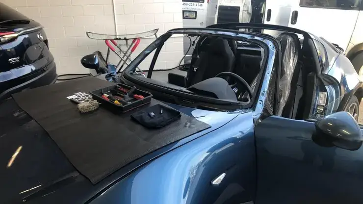 Windshield work on a 2019 Mazda MX-5